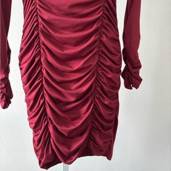 Fashion Nova Dress Large Midi Ruched Body Con Festival Cottage Core Coquette - Picture 9 of 12